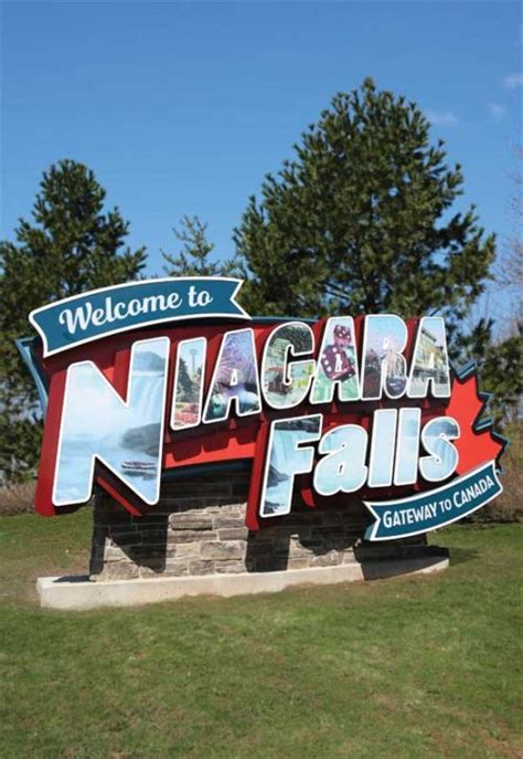 Niagara Falls welcome sign mimics vintage postcard - Sign Media ...