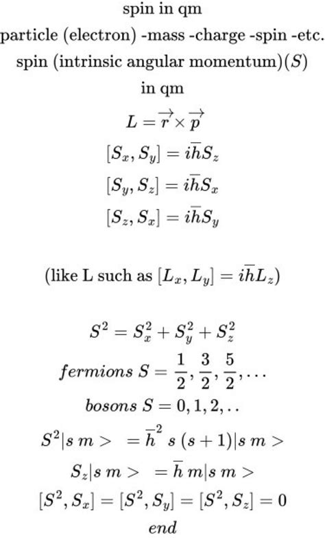 spin , intrinsic angular momentum (quantum mechanics) latex version : r ...