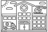 Printable Hospital coloring Page sketch template