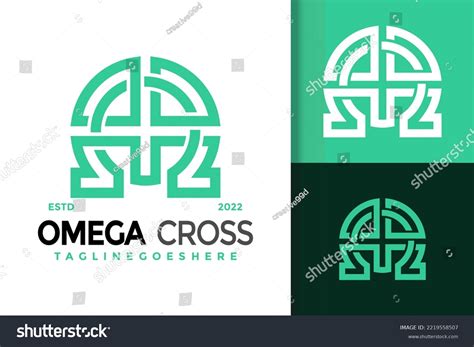 Omega Cross Logo Design Brand Identity Stock Vector (Royalty Free ...