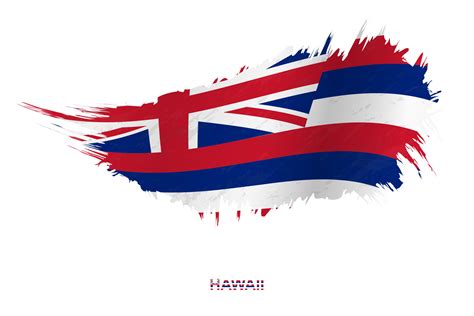 Flag of Hawaii state in grunge style with waving effect. 13402731 ...