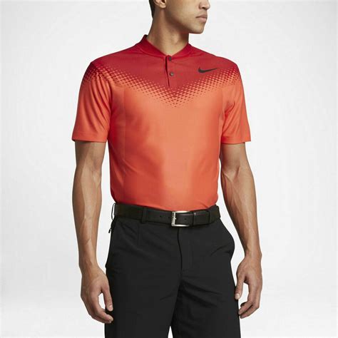 Nike Tiger Woods Zonal Cooling Mobility 2 Polo Shirt Golf Red Orange XL ...