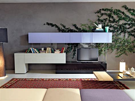 Modular shelving system "Living Air" against the gray wall | Interior Design Ideas - Ofdesign