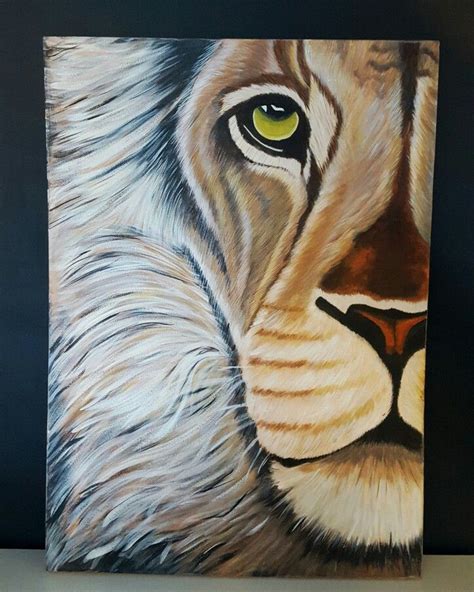 #lion #acrylics #canvas #painting