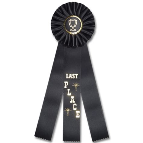 Last Place - Classic Three Streamer Rosette Award Ribbon Loser Awards