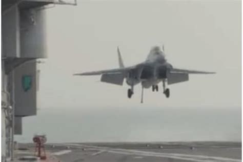 'Almost There!': Fighter Pilots Practice Landing Jets on Carrier, INS ...