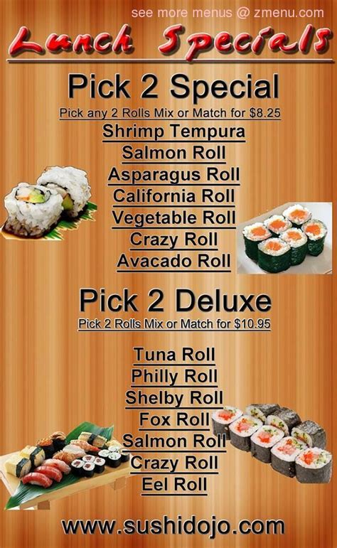 Online Menu of Sushi Dojo Restaurant, Shelby, North Carolina, 28152 - Zmenu