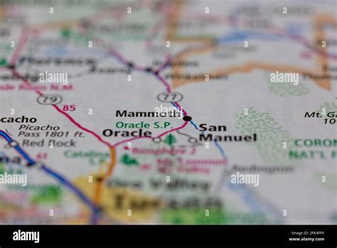 Mammoth Arizona USA shown on a geography map or road map Stock Photo - Alamy