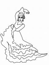 Spanish Flamenco Dancer Coloring Page Sketch sketch template