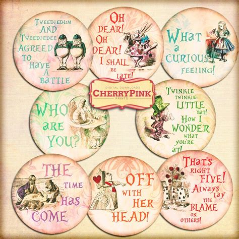 Alice in Wonderland Cake Toppers Party Decorations Round - Etsy