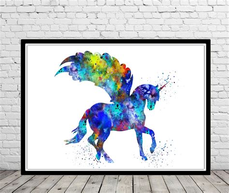 Unicorn Unicorn print watercolor Unicorn watercolor Unicorn | Etsy in 2020 | Watercolor art ...