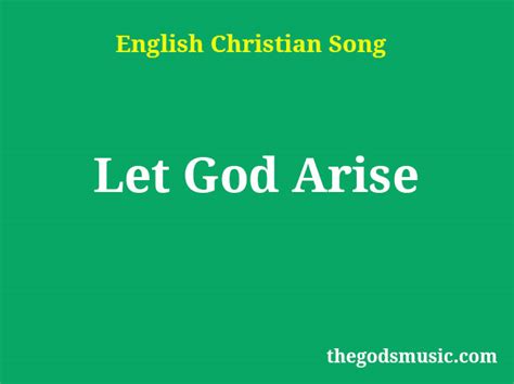 Let God Arise Christian Song Lyrics