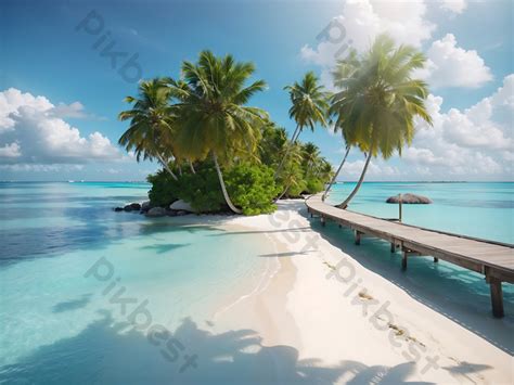 Tropical Beach In The Maldives Island Photo | JPG Free Download - Pikbest