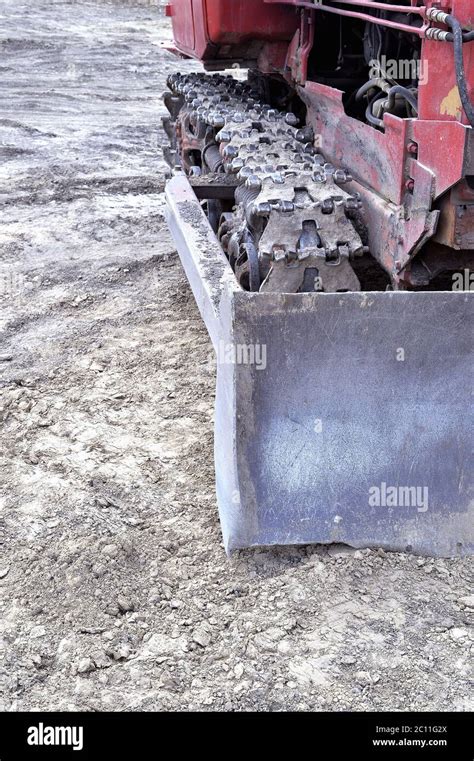 Old caterpillar bulldozer working on construction site Old caterpillar bulldozer working on ...