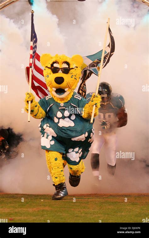 Jaguars mascot Jaxson De Ville leads the team out prior to the NFL ...