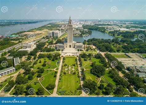 Aerial Drone Photo State Capitol Park Baton Rouge Louisiana Editorial Image - Image of america ...