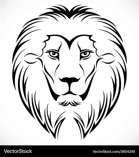 Lion head tattoo design Royalty Free Vector Image