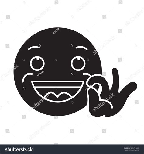 Looking Good Emoji Black Vector Concept Stock Vector (Royalty Free ...