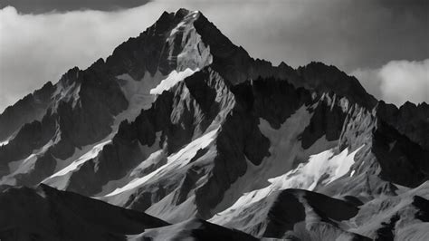 Premium Photo | A black and white image of a mountain range