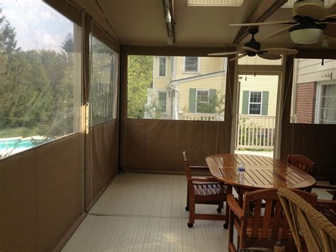 Porch Enclosure - clear vinyl drop curtains | Kreider's Canvas Service, Inc.