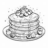 Download Stack Of Pancakes With Blueberries And Strawberries Coloring  sketch template