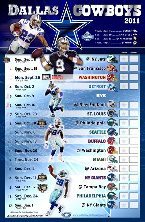 Dallas Cowboys 2011 schedule