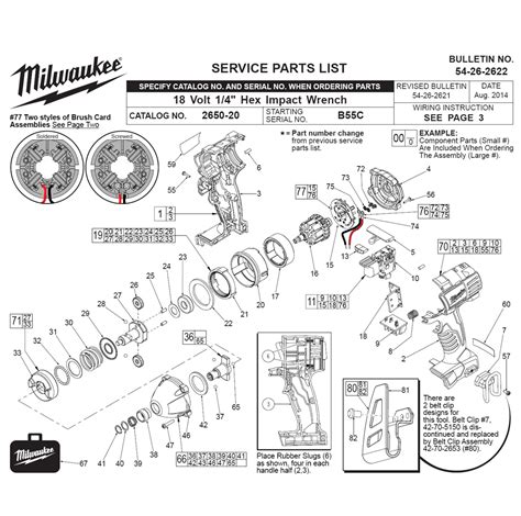 Milwaukee 2650-20(B55C) Parts List | Milwaukee 2650-20(B55C) Repair Parts | OEM Parts with ...