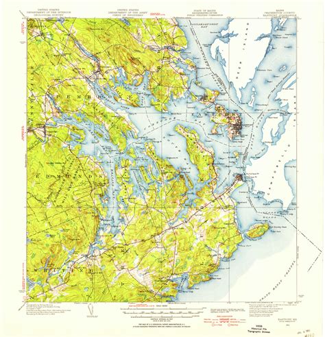 Eastport, Maine 1943 (1955 a) USGS Old Topo Map 15x15 Quad - OLD MAPS