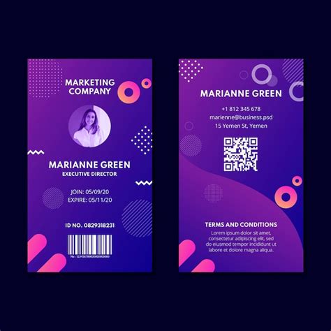 Free Vector | Marketing business id card template
