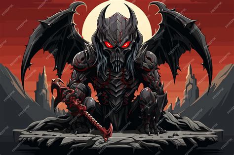 Premium AI Image | Vector illustration of classic Diablo game