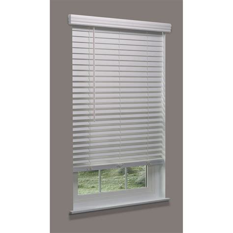 Linen Avenue Custom Cordless Partial Inside Mount Faux Wood Blinds, 64 ...