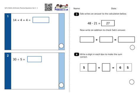 Practise KS1 SATs Questions Maths Arithmetic and Reasoning (similar to the 2016 sample papers ...