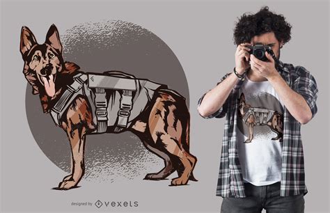 K-9 Unit German Shepherd Dog T-shirt Design Vector Download