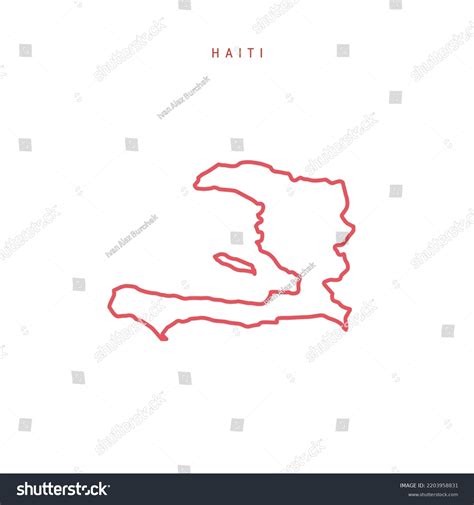 Haiti Editable Outline Map Haitian Red Stock Vector (Royalty Free) 2203958831 | Shutterstock