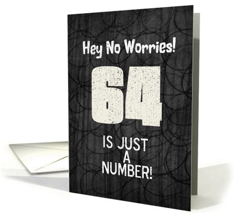 64th Birthday Funny Chalkboard Style Birthday Greetings card (1344770)