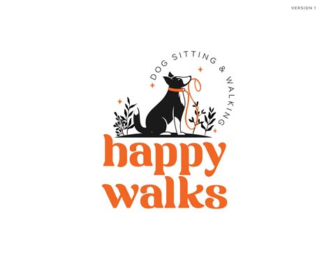 Pet Sitting Dog Walking Logo Design Dog With Leash Logo | Etsy