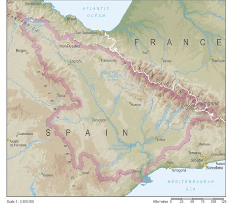 Ebro River Map