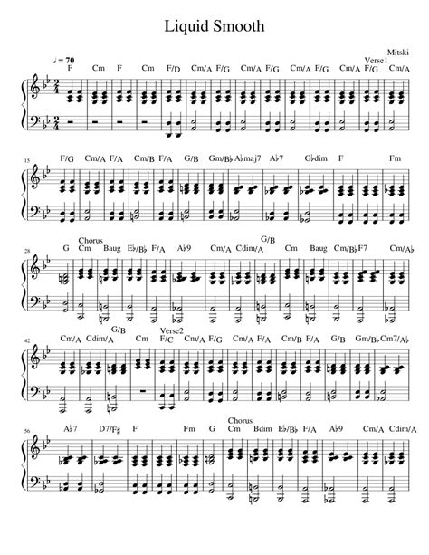 Download and print in PDF or MIDI free sheet music for Liquid Smooth by Mitski arranged by ...