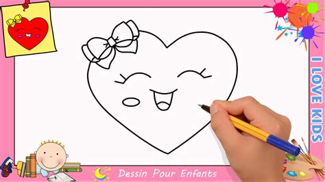 Comment dessiner un coeur emoji KAWAII & FACILEMENT pour ENFANTS 7 - YouTube