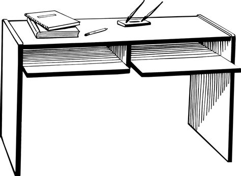 Office Desk Clipart Black And White Cross