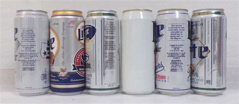 Lot Detail - 6 Aluminum Miller Lite 16 Ounce Sports Cans #6