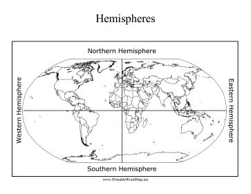 North Eastern Hemisphere Blank Map