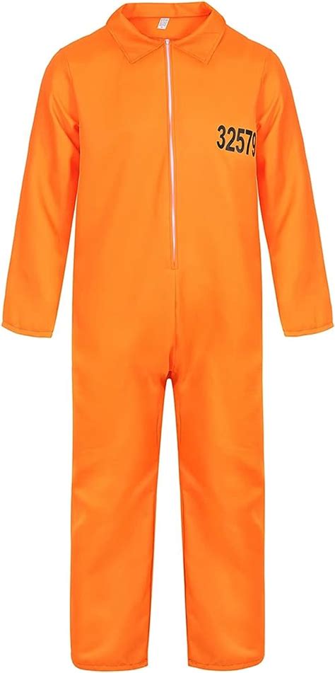 Kids Orange Prisoner Prison Boiler Suit Jumpsuit Costume Hannibal Halloween 6-9 ...