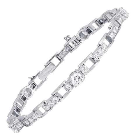 Diamond Platinum link Bracelet For Sale at 1stdibs