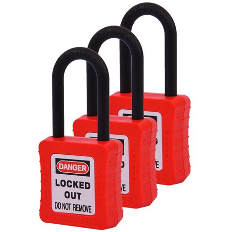 De-Electric Lockout Padlocks 3 Keyed Alike 38mm Red - LOTOMASTER