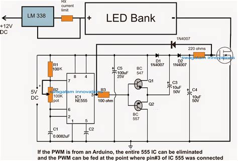 PWM LED Light Intensity Controller Circuit