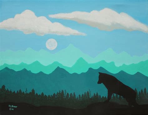 Wolf Silhouette Painting at PaintingValley.com | Explore collection of Wolf Silhouette Painting