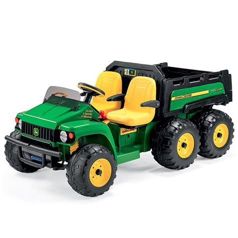 24v 2 Seat John Deere 6-Wheel Large Garden Kids HPX6x4 Childs Tractor - Peg Perego Battery Toys