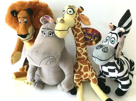 Set of 4 Madagascar 3 Large 12-15" Licensed Plush Stuffed Animal .NEW. | eBay