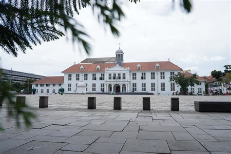 The front view of the Jakarta History Museum Batavia Museum located in the Old Town Kota Tua of ...